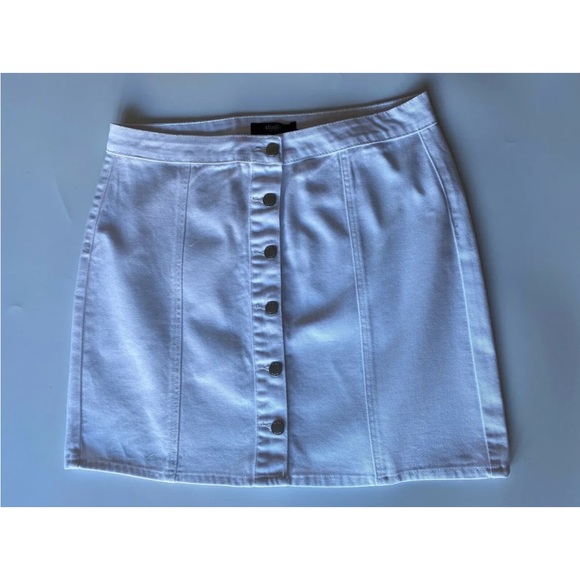 Studio Dresses & Skirts - Studio Denim Button-down Skirt White Sizes 10, 12